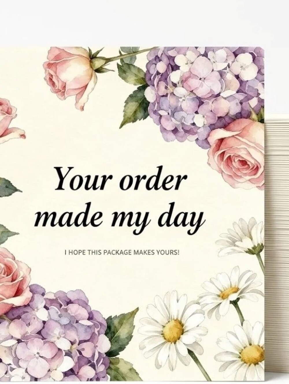 Floral 'Your Order Made My Day' Thank You Cards 40 Cards - Picture 3 of 6